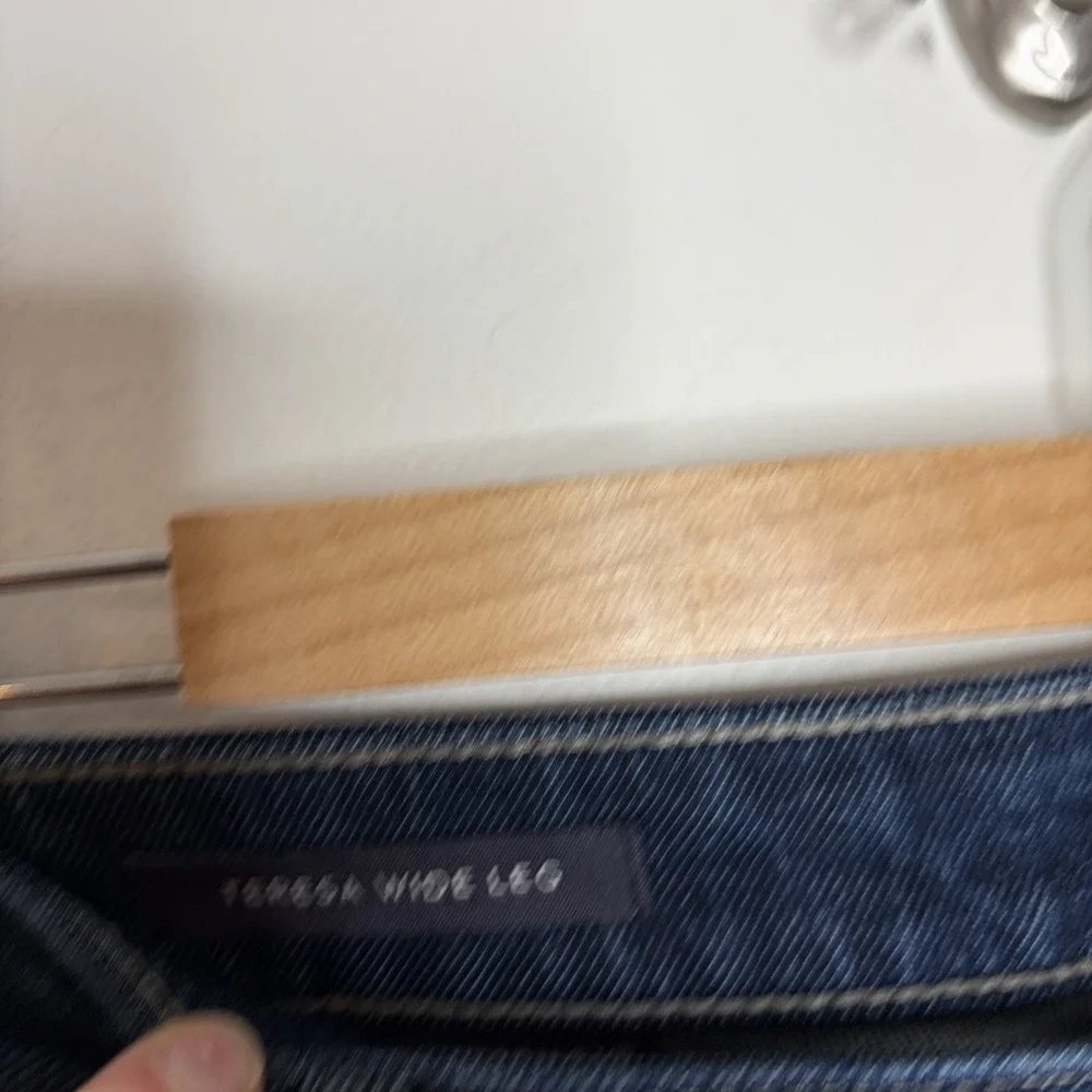 NYDJ Teresa Wide Leg Jeans Womens Size 16 Dark Wash Blue Mid Rise Stretch